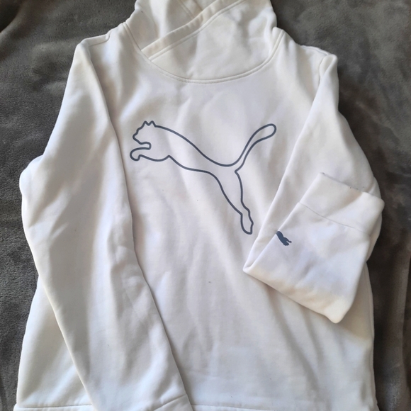 White Puma asymmetrical cowl neck sweatshirt - Picture 1 of 3
